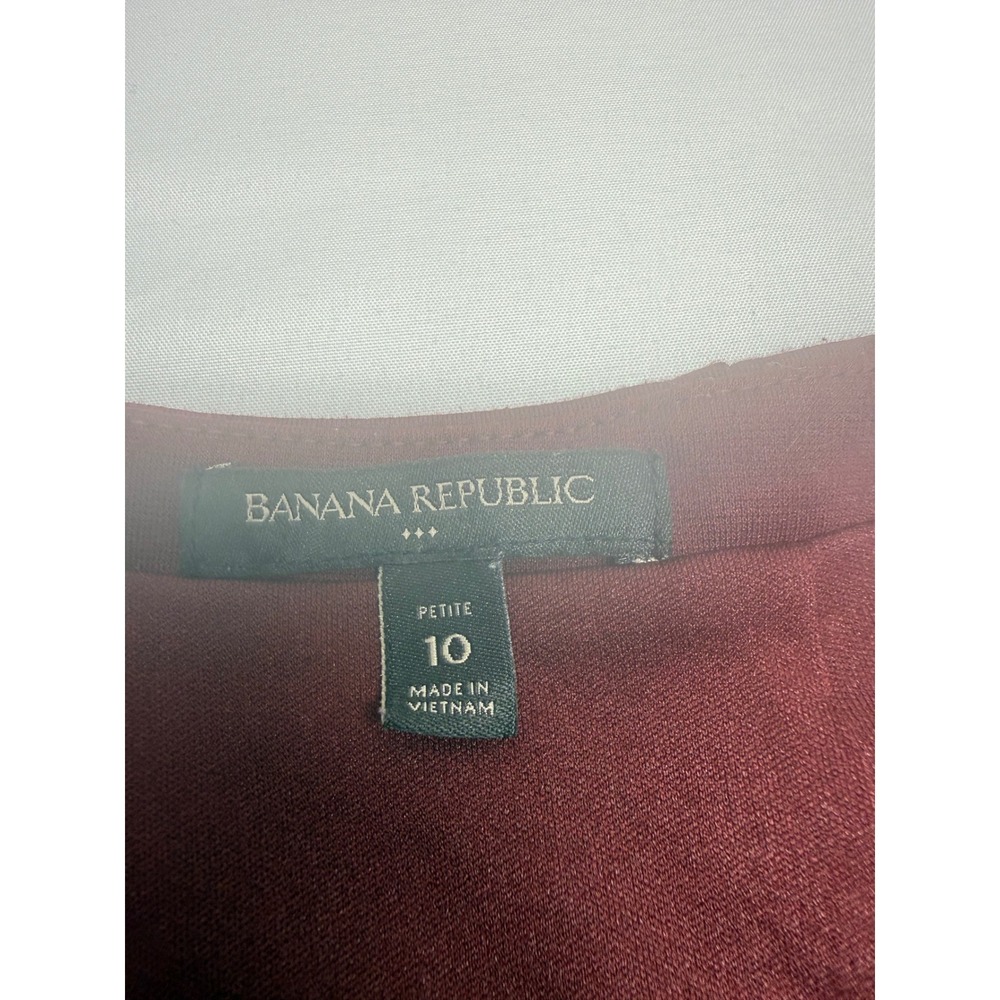 Banana Republic Petite 10 Burgundy Pleated Mini Skirt A-Line Wine Red Career - Picture 4 of 12